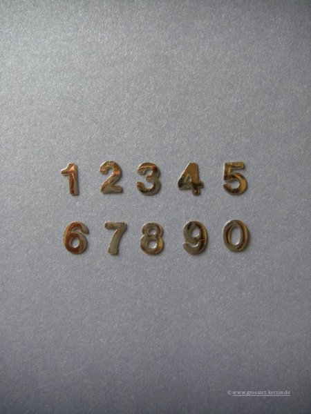 Wachszahlen hochglanz  0-9 8mm Set